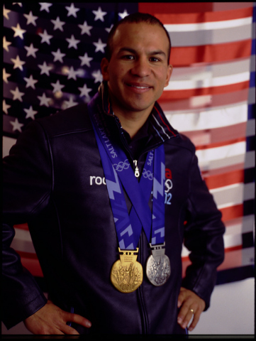 Local favorite, speed skater medalist, Derek Parra will sign autographs and pose for photos with fans at free community party on Feb. 7 at Utah Valley Convention Center. (Photo: Business Wire)