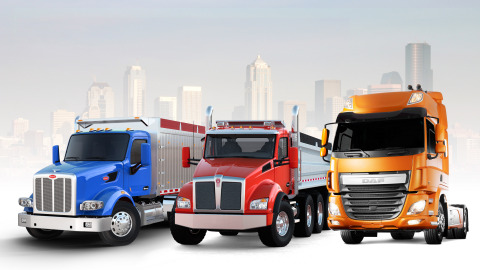 New Vocational Vehicles: Peterbilt Model 567, Kenworth T880 and DAF CF Euro 6 (Photo: Business Wire)