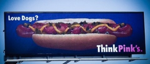 Pink's Hot Dogs benefits from the flexibility of advertising on digital billboards. (Photo: Business Wire)