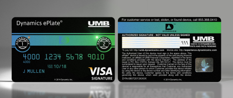 The Dynamics ePlate® Visa® Card Issued By UMB (Photo: Business Wire)