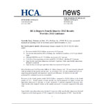 HCA Reports Fourth Quarter 2013 Results