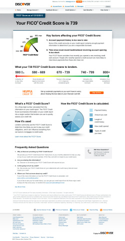 FICO Score key factors landing page on secure Account Center at Discover.com (Graphic: Business Wire)