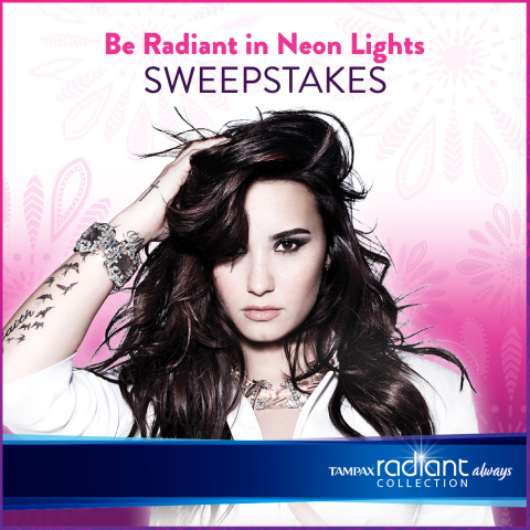 The Radiant Collection, from Always® and Tampax®, offers young women the opportunity to win a two-night VIP trip to see Demi Lovato's Neon Lights concert in style. (Photo: Business Wire)