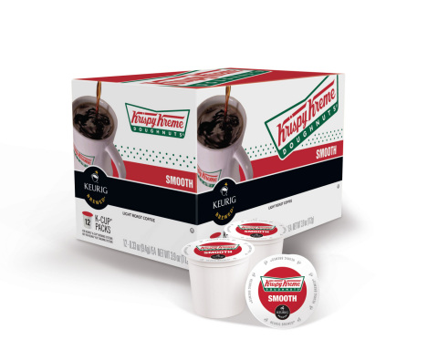 GMCR and Krispy Kreme plan to launch Krispy Kreme coffees, Smooth and Decaf, in K-Cup(R) packs for Keurig(R) brewers by the end of 2014. (Photo: Business Wire)