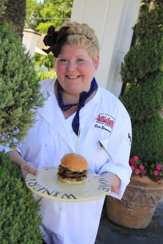 2012 Sutter Home Build a Better Burger Winner Erin Evenson with her winning burger (Photo: Business Wire)