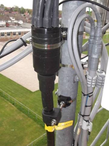 The HELIAX FiberFeed Direct cabling solution mates hybrid fiber and power cable to any remote radio unit, reducing the number of overall connections and cutting installation time by half. (Photo: Business Wire)