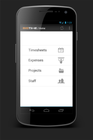 BigTime Mobile, the award-winning mobile app from BigTime Software, is now available for Android. It allows accountants, engineers and other professional services users to access pro-level time tracking, expense entry and project management tools conveniently and on-the-go. (Photo: Business Wire)