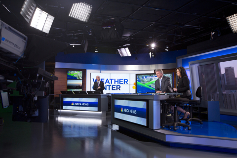 NBC4's Evening News Team on the station's set located on the Universal Lot. L-R: Fritz Coleman, Chuck Henry and Colleen Williams. (Photo: Business Wire)