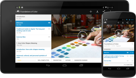lynda.com launches Android app for phone and tablet devices. (Graphic: Business Wire)