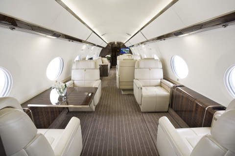 Jet Edge G650 aircraft's luxury interior. (Photo: Business Wire)