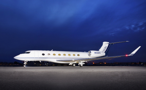 Exterior shot of Jet Edge G650 aircraft at company's Los Angeles operating base. (Photo: Business Wire)