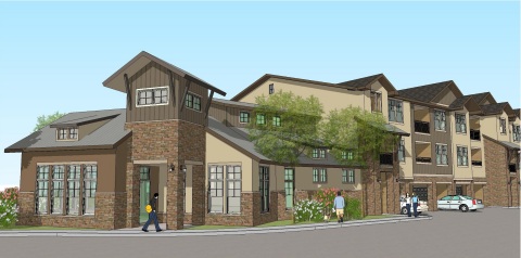 Construction has begun on the first apartment community ever to be built in Denver, Colorado's prestigious Ken Caryl Ranch neighborhood. It's the first such development in the submarket in the past 13 years. Designed and built by San Antonio-based Embrey Partners, the first units are scheduled for occupancy in early 2015. (Graphic: Business Wire)