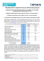 Résultats 2013 et objectifs financiers 2014 du Groupe Ipsen