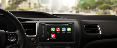 Apple today announced that leading auto manufacturers are rolling out CarPlay, the smarter, safer and more fun way to use iPhone in the car. CarPlay gives iPhone users an incredibly intuitive way to make calls, use Maps, listen to music and access messages with just a word or a touch. (Photo: Business Wire)
