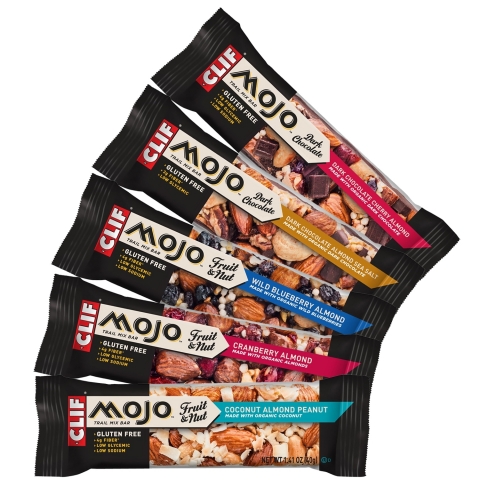 CLIF MOJO Fruit & Nut and CLIF MOJO Dark Chocolate are now available nationwide. [SRP $1.49/bar; multipack $5.99/5 bars] (Photo: Business Wire)