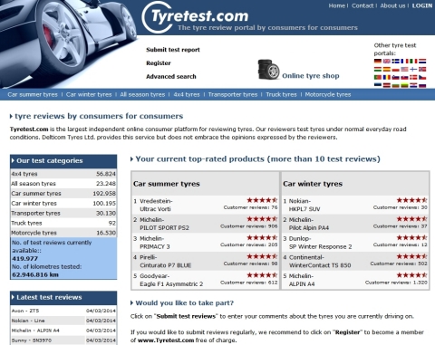 Before you decide for a tyre, go and check online at www.tyretest.com, the largest independent online consumer platform for reviewing tyres. (Photo: Business Wire) 