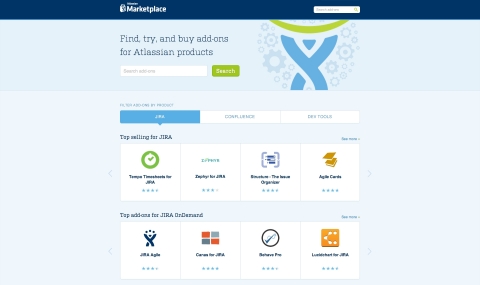 Developers can now offer On-Demand add-ons to Atlassian's 33,000 customers via the Atlassian Marketplace, a proven ecosystem of more than 1,500 commercial and free add-ons. (Graphic: Business Wire)