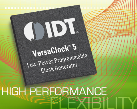 IDT Introduces VersaClock 5(R) with Best-in-class Jitter Performance at 50% Lower Power than Competing Devices (Graphic: Business Wire)