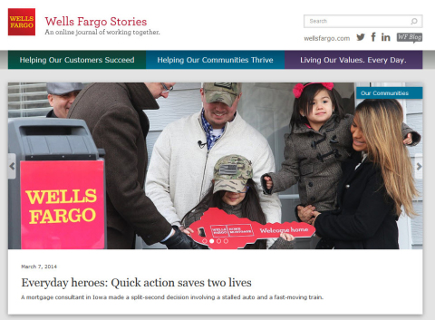 Wells Fargo Stories, a vibrant online magazine, launches today. (Graphic: Business Wire)