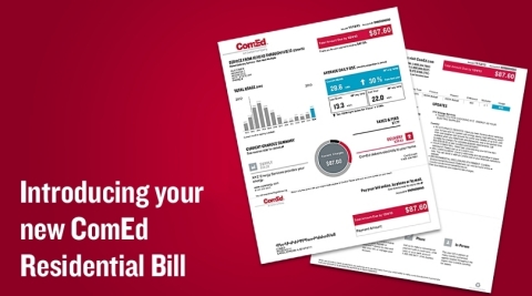 Starting in March, ComEd residential customers can expect to see their billing information presented in a format that's easier to read and understand. The new design is the result of feedback ComEd solicited from its customers to ultimately produce a billing statement designed by and for its customers. (Graphic: Business Wire)