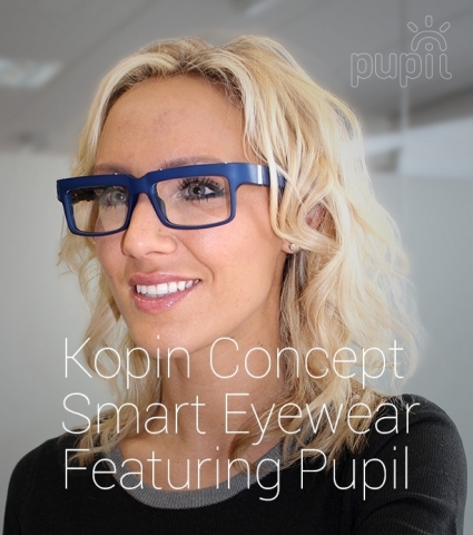 Woman wearing Kopin's natural looking concept smart eyewear. (Photo: Business Wire)