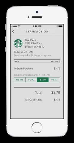 Customers using the Starbucks App for iPhone will have the option to leave a tip at company-operated Starbucks(R) stores in the U.S. (Photo: Business Wire)