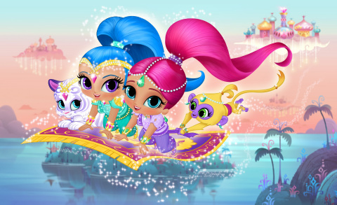 Shimmer & Shine Pictured: (L-R) Nahal, Shine, Shimmer and Tala in new animated preschool series, Shimmer & Shine, coming to Nickelodeon in 2015. Photo Credit: Nickelodeon. ©2014 Viacom International, Inc. All Rights Reserved.