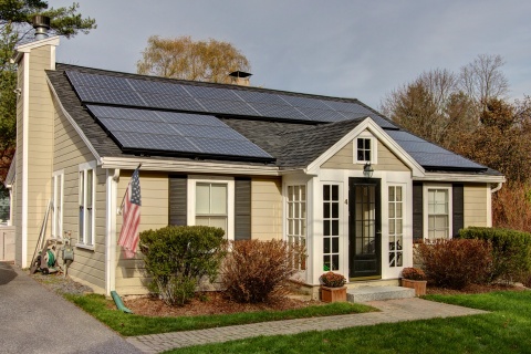 A RevoluSun solar-powered home in Massachusetts. (Photo: Business Wire)