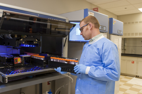 Theran Myers at work in Exact Sciences' headquarters in Madison, Wis. (Photo: Business Wire)