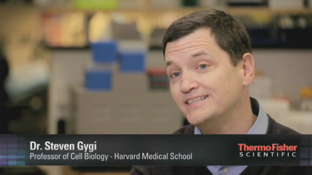 Dr. Steven Gygi describes how the new Thermo Fisher Scientific Center for Multiplexed Proteomics at Harvard Medical School plans to enable breakthroughs in important disease research by vastly increasing the number of proteins that can be analyzed in a given timeframe without sacrificing quality of results. The center combines “tandem mass tag” technology pioneered by Dr. Gygi with the novel Thermo Scientific Orbitrap Fusion Tribrid mass spectrometer to minimize a critical research bottleneck: throughput. 