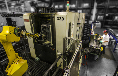 Vickers Engineering uses FANUC industrial robots for a variety of machine tending operations. (Photo: Business Wire)