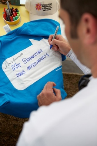 2014 National Walk for Epilepsy, Washington, DC, Sunday, March 22, 2014: I Walk Because(TM), part of the Acorda Community Outreach program, gives people a chance to tell their stories by decorating and personalizing t-shirts. (Photo: Business Wire)
