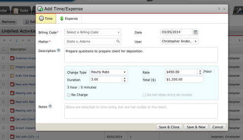Assigning unbilled time to a client account with LexisNexis Money Finder -- a passive time capture capability that tracks attorneys' tasks as they complete their work within the cloud based law firm practice management software. (Graphic: Business Wire)