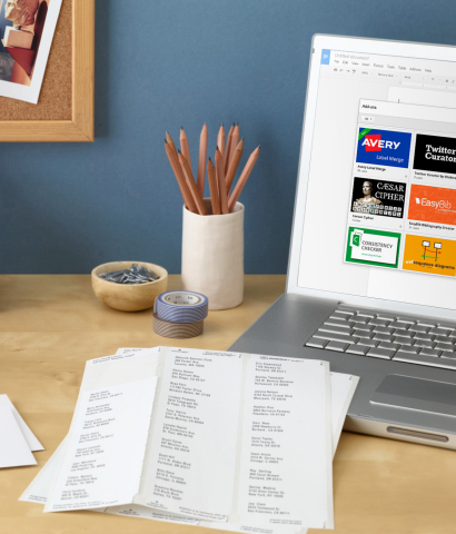 The free Avery Label Merge add-on lets you format and print a variety of Avery labels within Google Docs (Photo: Business Wire)