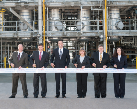 ExxonMobil Chemical representatives attend ribbon cutting of new plant to make synthetic lubricant base stocks in Baytown, Texas. (Photo: Business Wire)  