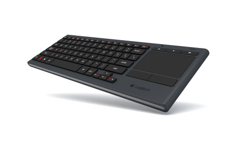 The Logitech Illuminated Living-Room Keyboard K830 is designed to enhance your TV entertainment experience. It's the best way to wirelessly control your connected TV, even in the dark, thanks to the bright backlit keys and a built-in touchpad. (Photo: Business Wire)