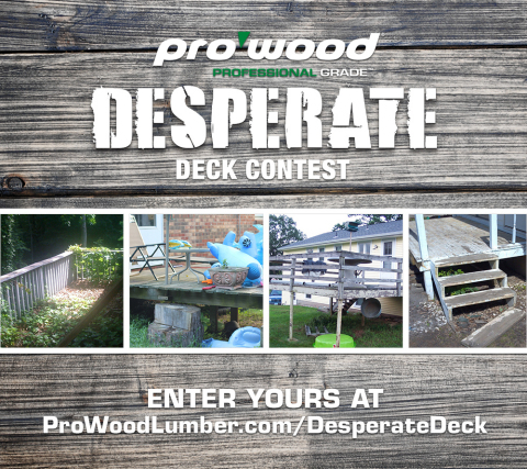 The 2014 ProWood Desperate Deck Contest runs from April 14 - July 14, 2014. (Graphic: Business Wire)