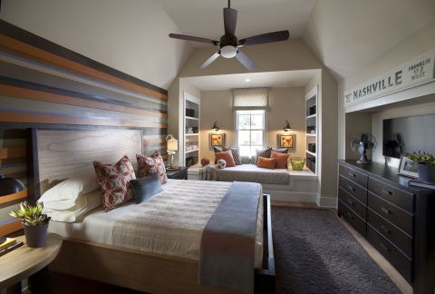 Warmer hues and rustic textures envelope this teen bedroom, making the space feel youthful and inviting. Photo (c) 2014 Scripps Networks, LLC.