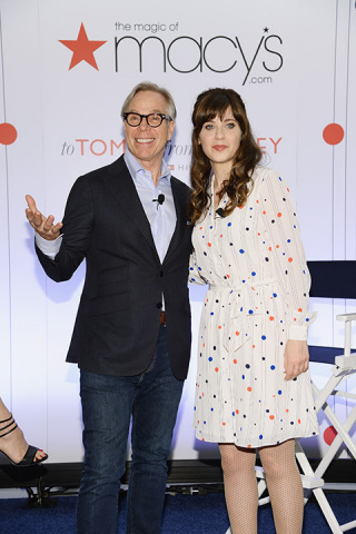 Zooey Deschanel and Tommy Hilfiger attend the launch of the ‘To Tommy From Zooey’ collection for Macy's American Icons campaign on April 14 at Macy's Herald Square (Photo: Business Wire)