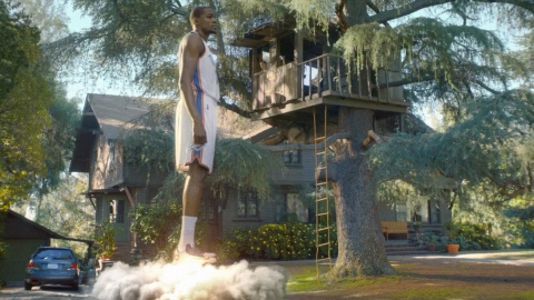 NBA scoring leader Kevin Durant stars in the latest TV ad for Sprint. Photo credit: Sprint.