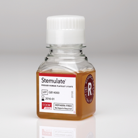 Stemulate(TM) Pooled Human Platelet Lysate cell culture media supplement (Photo: Business Wire)