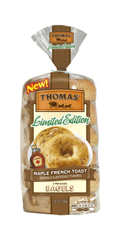 Thomas' Maple French Toast Bagels join the Cinnamon Vanilla English Muffins as one of this quarter's Limited Edition offerings. (Photo: Business Wire)