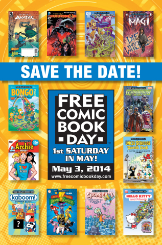 Twelve of the Gold level Free Comic Book Day comics are showcased in a mini-poster sent to retailers to promote the event. (Graphic: Business Wire)