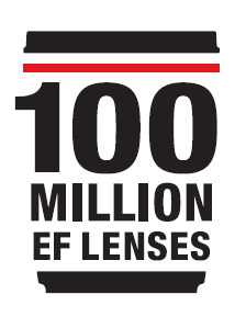 100 Million EF lenses commemorative logo (Graphic: Business Wire)