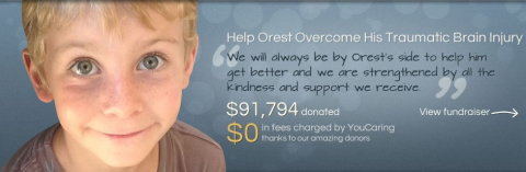 Orest, a fundraising recipient of YouCaring.com--which was recently named best crowdfunding platform by CrowdsUnite.com (Graphic: Business Wire)