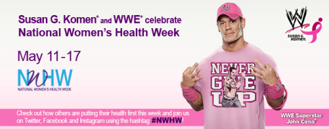 Susan G. Komen(R), WWE(R) and WWE Superstar John Cena(R) Team up to Make Women's Health a Priority (Graphic: Business Wire)