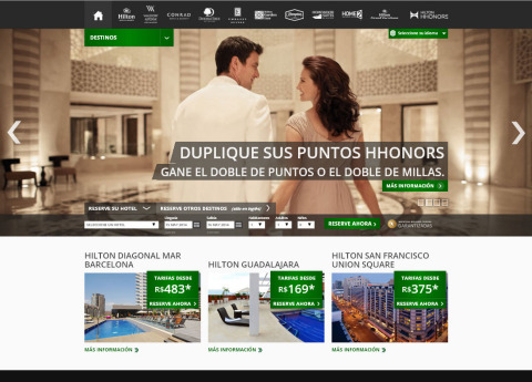 Spanish website homepage (Photo: Hilton Worldwide)