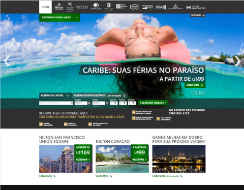 Portuguese website homepage (Photo: Hilton Worldwide)