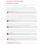 ETHICON HARMONIC ACE+7 Surgeon Testimonial Sheet