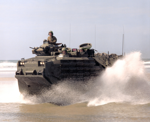 BAE Systems will provide engineering design and development work related to survivability upgrades for the U.S. Marine Corps' AAV7A1 Assault Amphibious Vehicle (AAV). (Photo: BAE Systems)